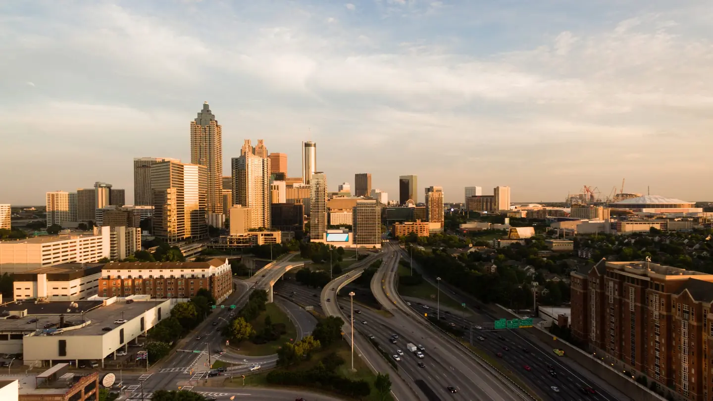 The Atlanta skyline at dusk